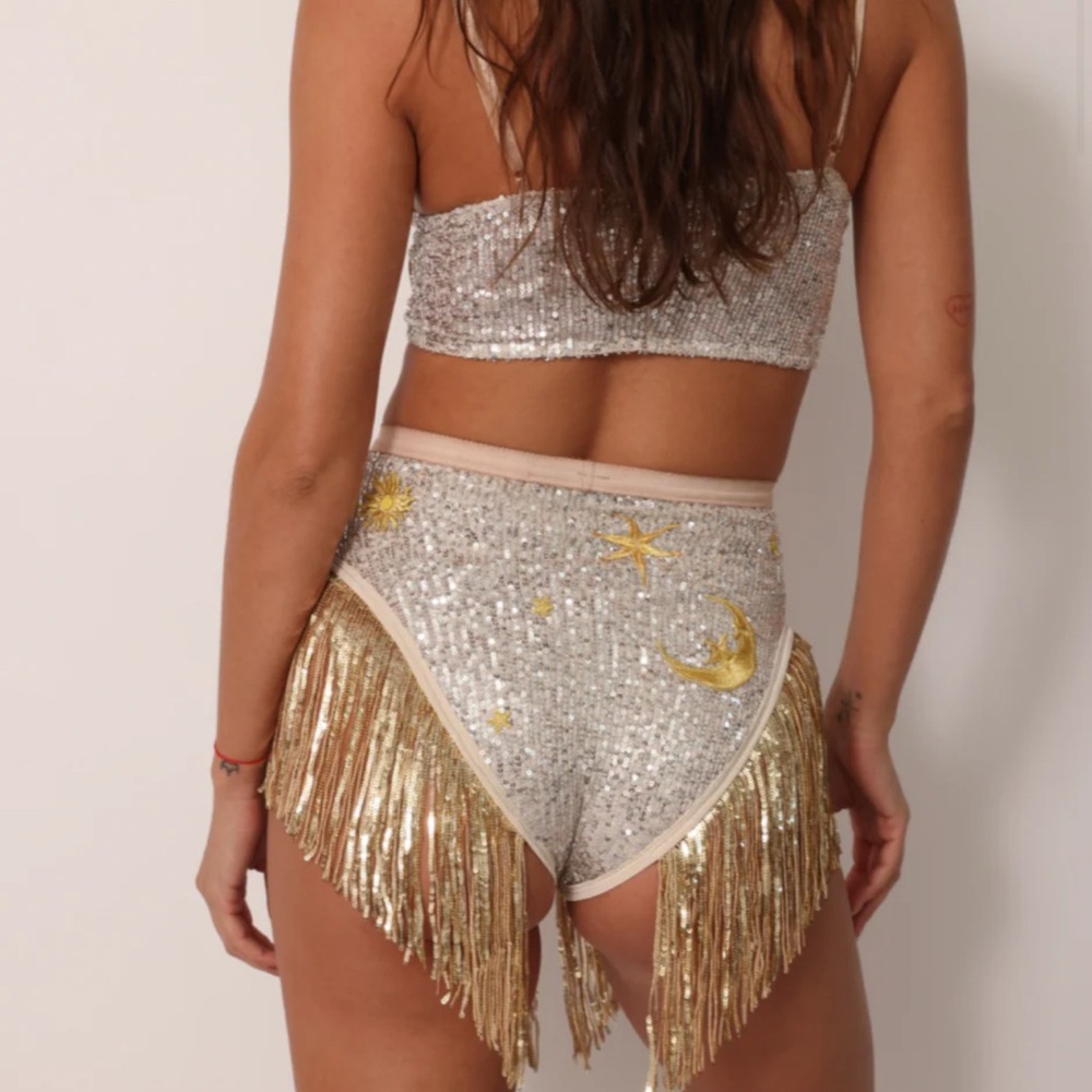 Sequin Fringe High-Waisted Panties